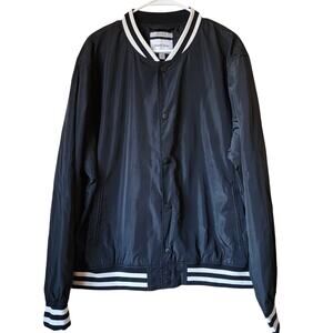 Goodfellow & Co Jacket Mens Size XL Black Water Resistant Varsity Bomber Coat